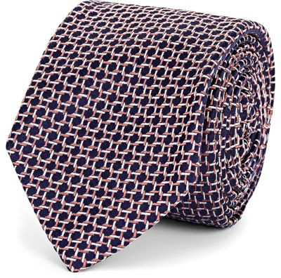 Crosshatch-Pattern Silk Jacquard Necktie