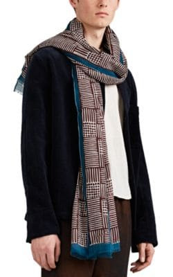 Geometric-Print Cotton Scarf