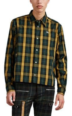 "Bloody Geekers" Plaid Cotton Shirt Jacket
