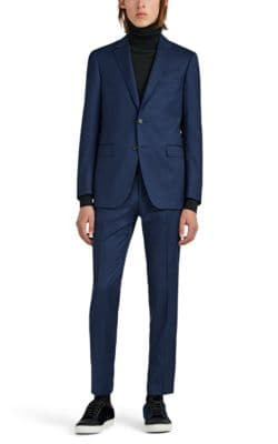 Attitude Micro-Checked Wool Two-Button Suit