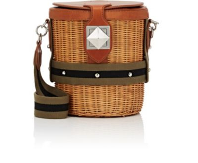 Le Jardin Wicker & Leather Bucket Bag