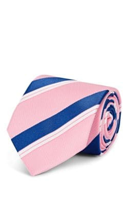 Diagonal-Striped Silk Necktie