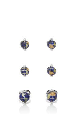 Spinning Globe Cufflinks & Studs Set
