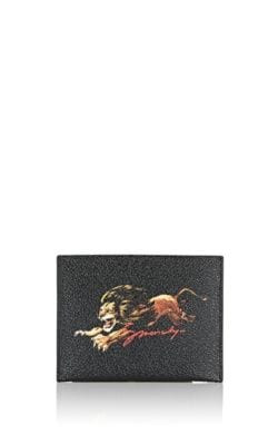 Lion-Graphic Leather Card Case