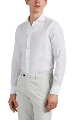 Slub Linen Snap-Front Shirt 1