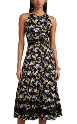Floral Silk-Blend Jacquard Midi-Dress