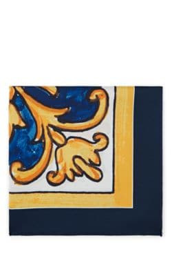 Medallion-Motif Silk Pocket Square
