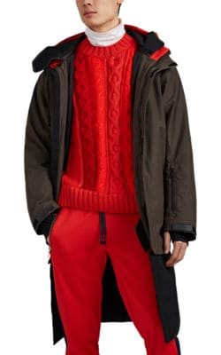 Colorblocked Cotton-Blend Twill Parka