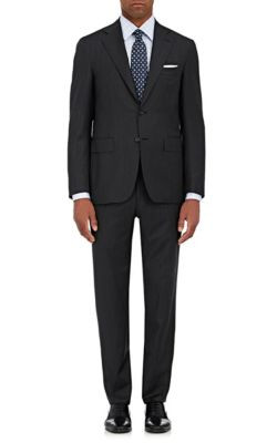 Capri Herringbone Wool Two-Button Suit