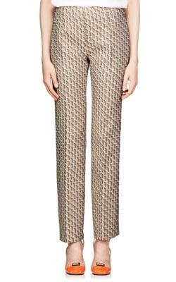 Geometric-Pattern Imperial Brocade Pants