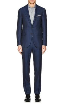 Capri Striped Wool Two-Button Suit