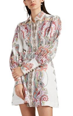 Ninety-Six Paisley Linen Shirtdress