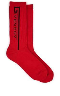 Vintage-Logo Cotton-Blend Mid-Calf Socks 1