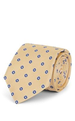 Floral-Motif Silk Faille Necktie 2