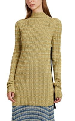 Vanise Rib-Knit Back-Zip Sweater