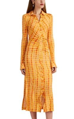 Claudia Ruched Gingham Dress
