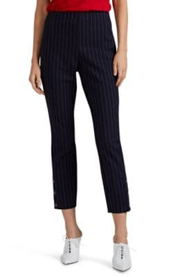 Simone Pinstriped Cotton Slim Pants