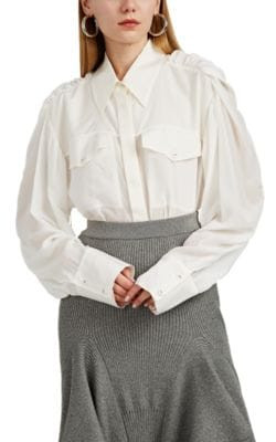 Drawstring Silk Crepe Blouse