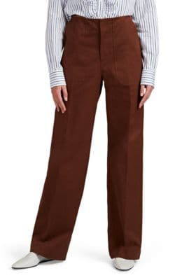 Twill Wide-Leg Trousers 1