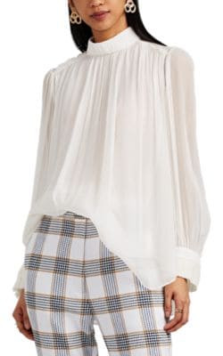 Featherweight Crinkled Silk Blouse