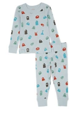 Kids' Monster-Print Organic-Cotton Pajama Set