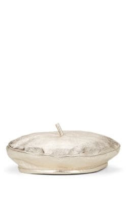Carter Metallic Leather Beret