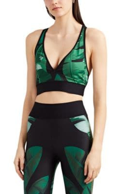 Vortex Palm-Leaf-Print Sports Bra