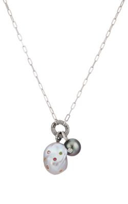 Pearl & Mixed-Gemstone Pendant Necklace