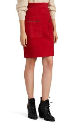 Suede Knee-Length Skirt