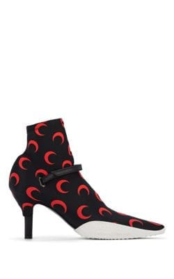 Moon-Print Tech-Jersey Ankle Boots
