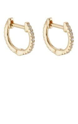 White Diamond Mini-Hoop Earrings