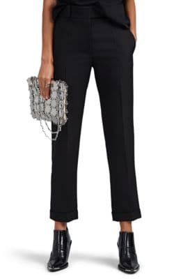 Virgin Wool Cuffed Crop Trousers