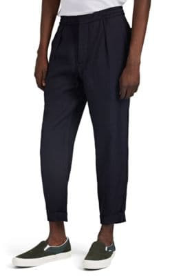 Twill Crop Pleated Trousers