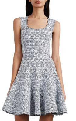 "Labyrinth"-Pattern Jacquard-Knit Dress