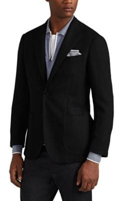 Basket-Weave Wool Two-Button Sportcoat 1