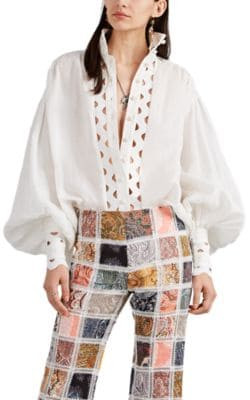 Ninety-Six Grosgrain-Inset Blouse