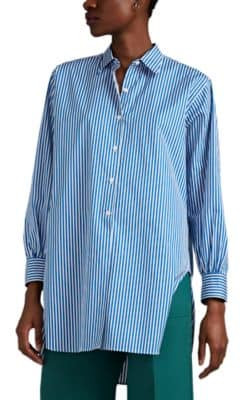 Alicia Candy-Striped Cotton Long Shirt