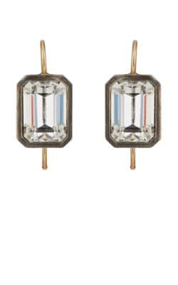Emerald-Cut Crystal Drop Earrings