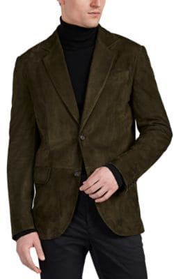 Suede Two-Button Blazer