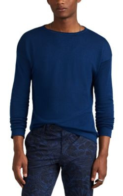 Linen-Cotton Crewneck Sweater