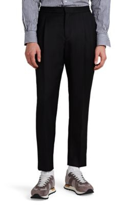 Drew Satin-Piped Wool-Mohair Drawstring Trousers