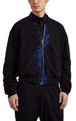 Thorn-Embroidered Cotton Bomber Jacket