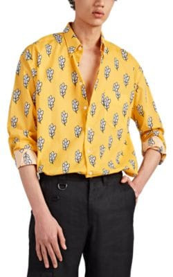 Sheaf-Print Cotton Voile Shirt