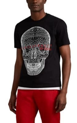 Mesh Skull Cotton T-Shirt