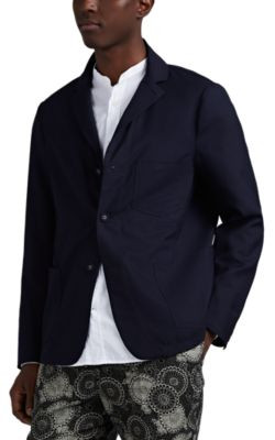 Wool Plain-Weave Three-Button Shirt Jacket