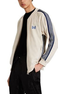 Side-Striped Velour Track Jacket