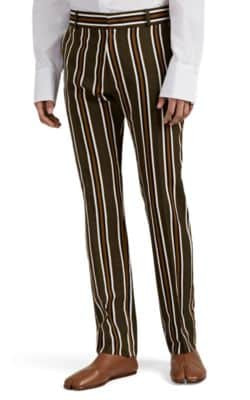 Striped Twill Slim Trousers