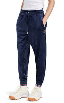 Floyd Logo Print Velour Jogger Pants