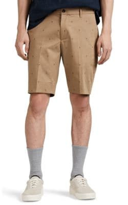 Palm-Tree-Pattern Cotton-Blend Shorts