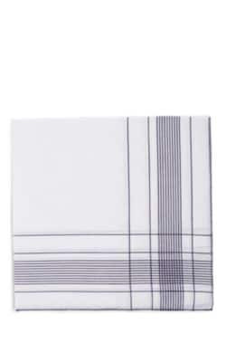 Harlan Contrast-Striped Cotton Pocket Square 1